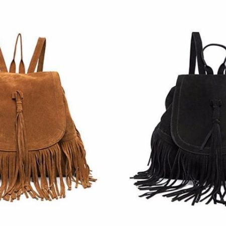 Bohemian Inspired Suede Tassels Backpack