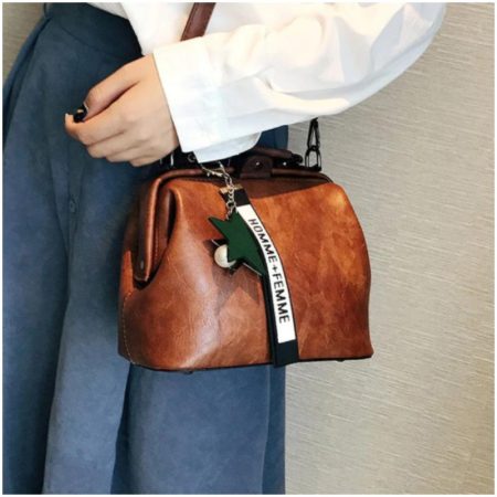 Vintage Stylish Compact Leather Crossbody Bag