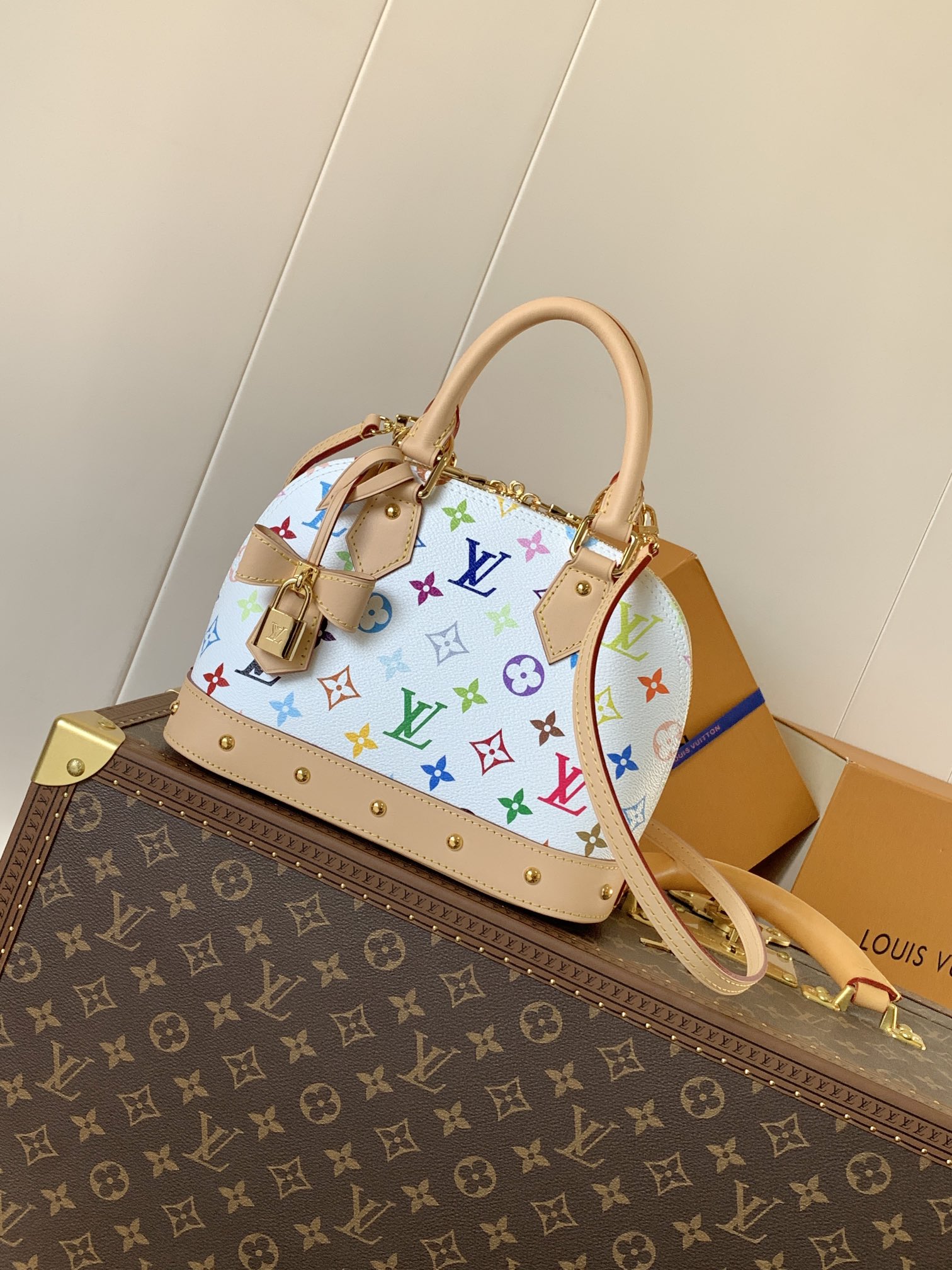 Alma Bb Handbags Multicolored Monogram White M13078