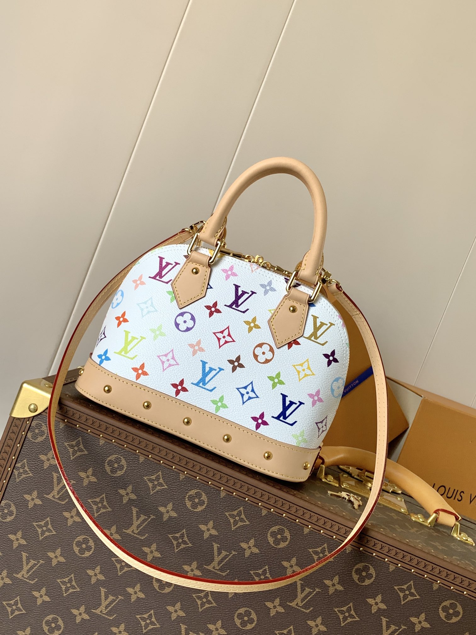 Alma Bb Handbags Multicolored Monogram White M13078