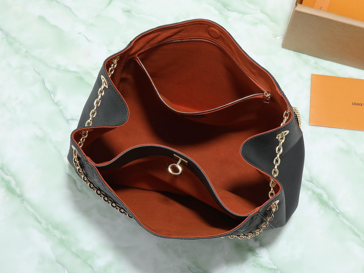 Anytime Mm Shoulder Bag Monogram Empreinte Leather Black M14324