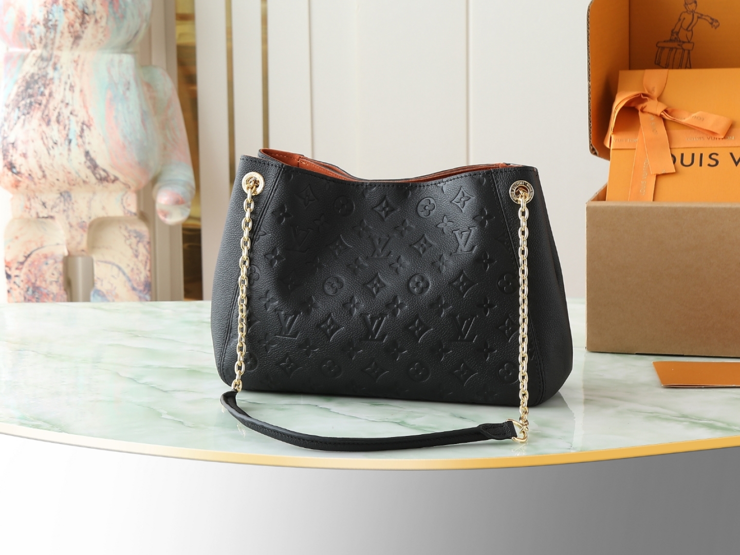 Anytime Pm Shoulder Bag Monogram Empreinte Leather Black M14414
