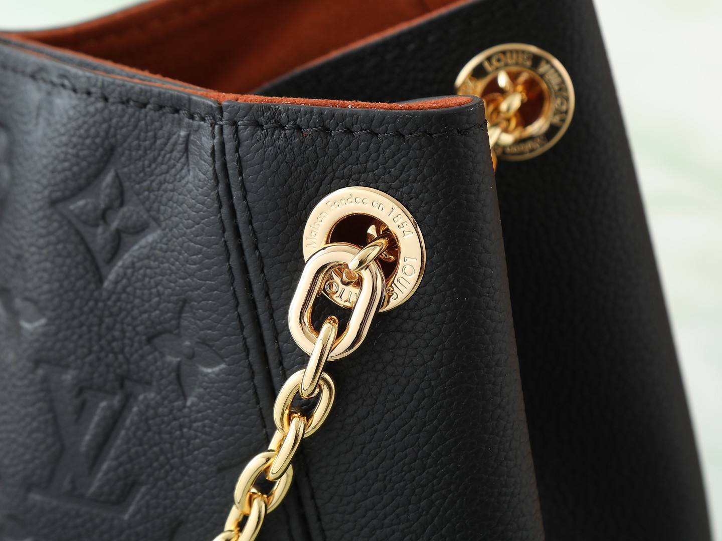 Anytime Pm Shoulder Bag Monogram Empreinte Leather Black M14414