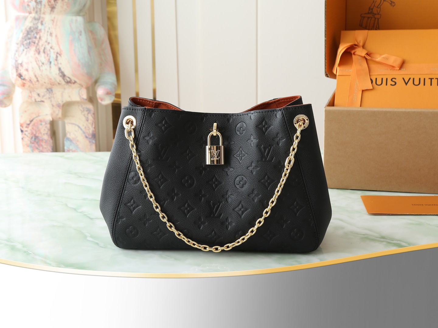 Anytime Pm Shoulder Bag Monogram Empreinte Leather Black M14414