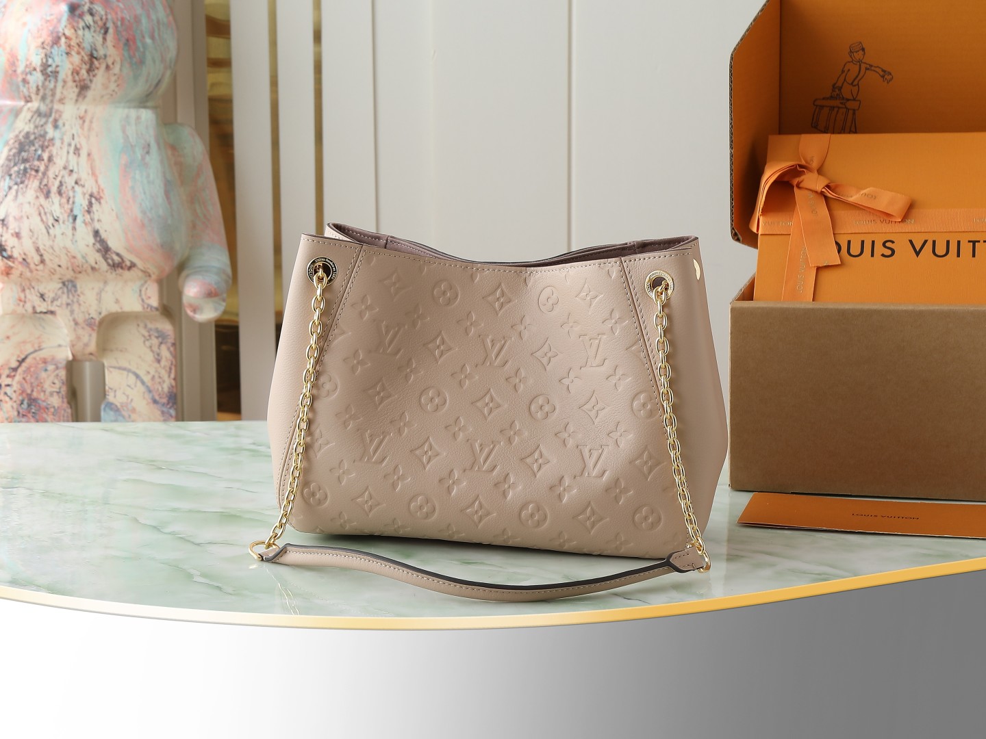 Anytime Pm Shoulder Bag Monogram Empreinte Leather Sand M14659