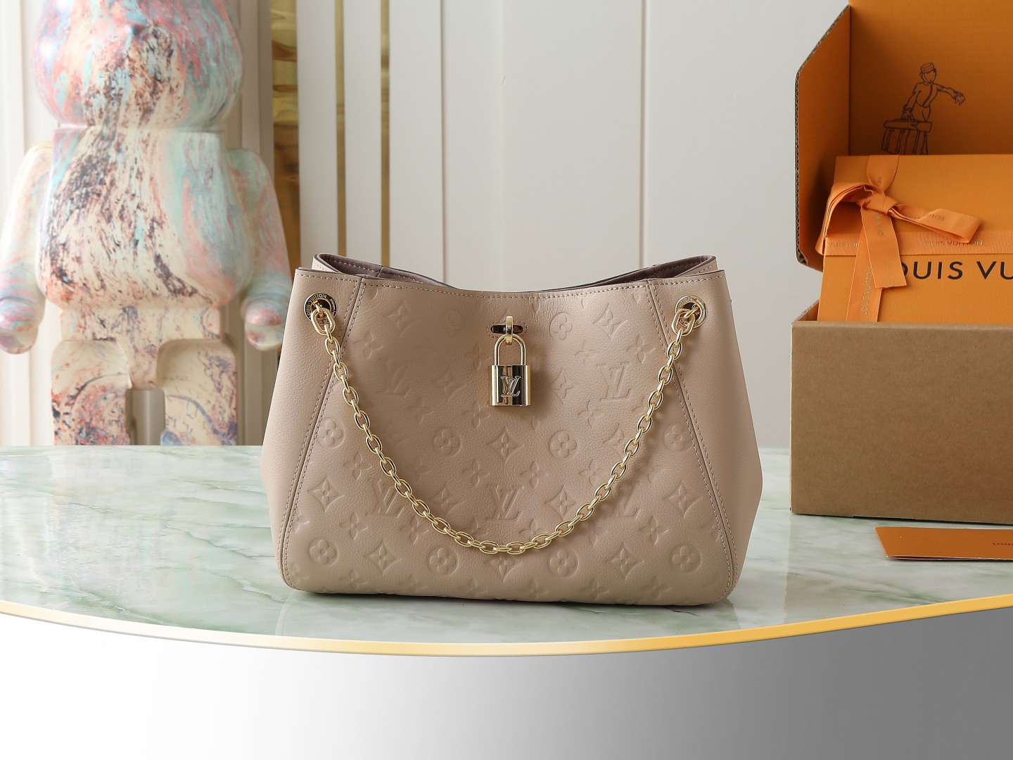 Anytime Pm Shoulder Bag Monogram Empreinte Leather Sand M14659