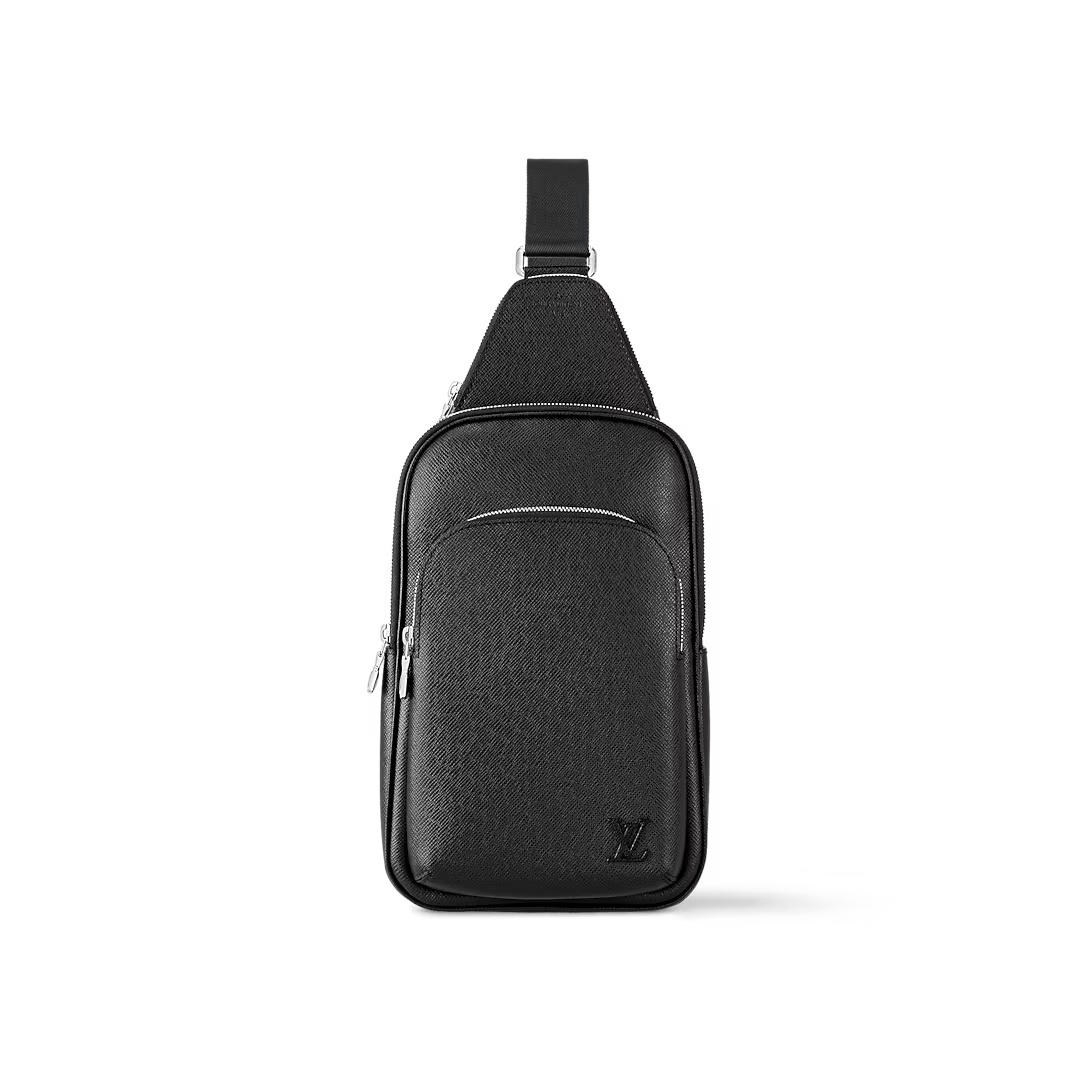Avenue Slingbag Black Taiga Cowhide Leather M30863