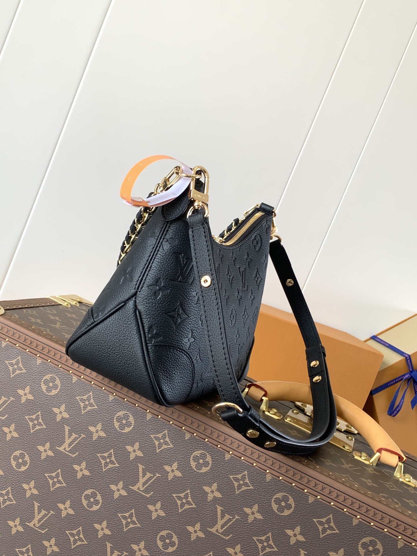 Boulogne Pm Monogram Empreinte Leather Black