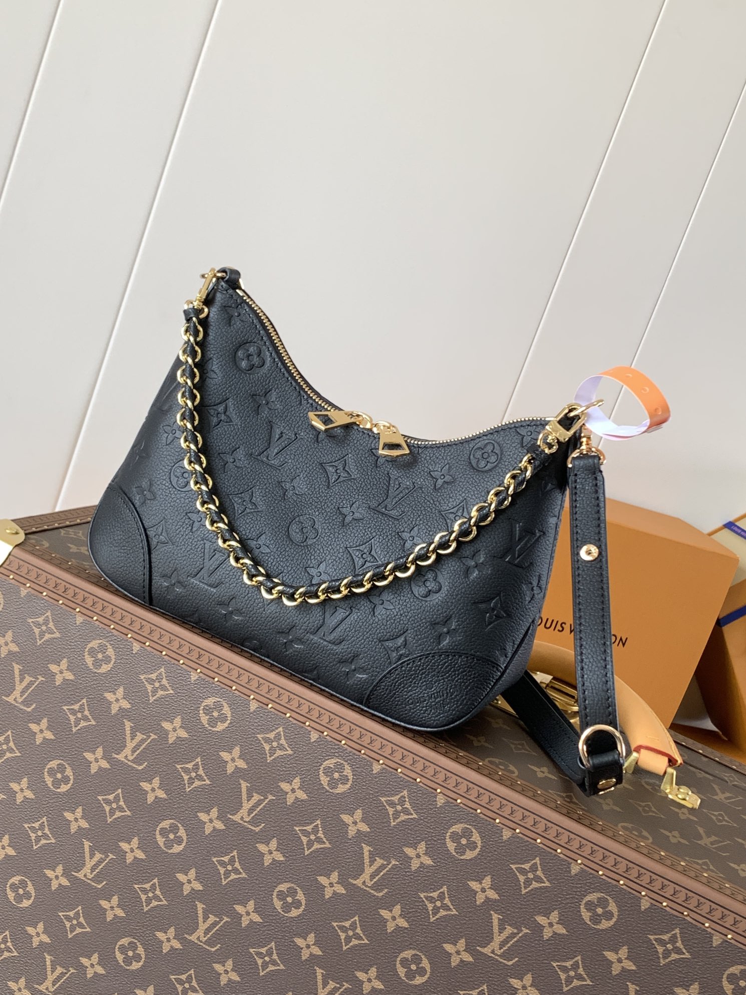 Boulogne Pm Monogram Empreinte Leather Black