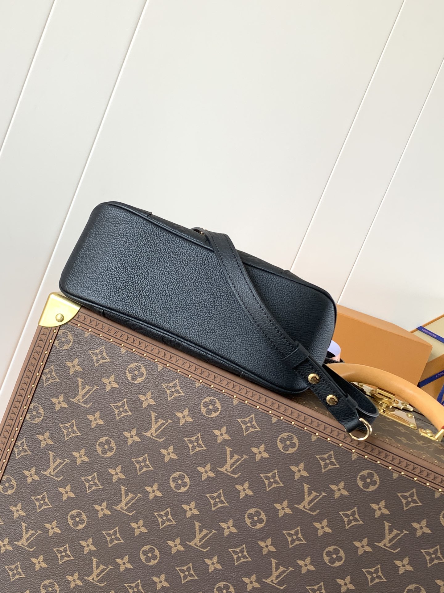 Boulogne Pm Monogram Empreinte Leather Black