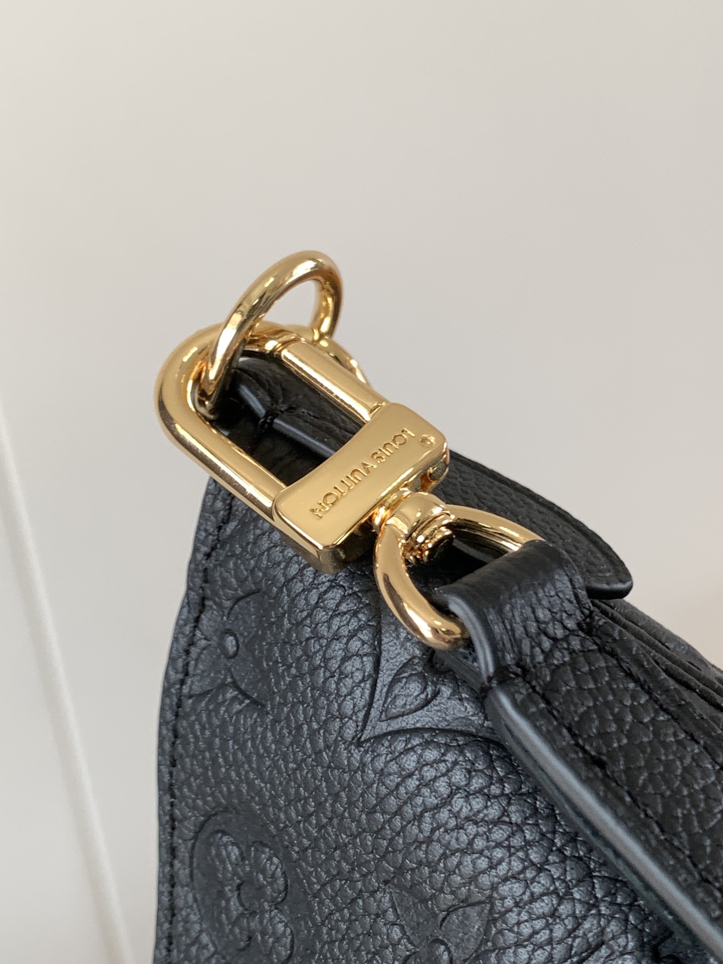 Boulogne Pm Monogram Empreinte Leather Black