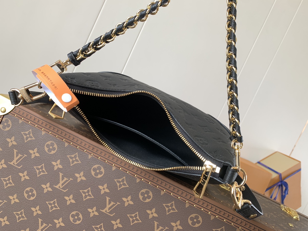 Boulogne Pm Monogram Empreinte Leather Black