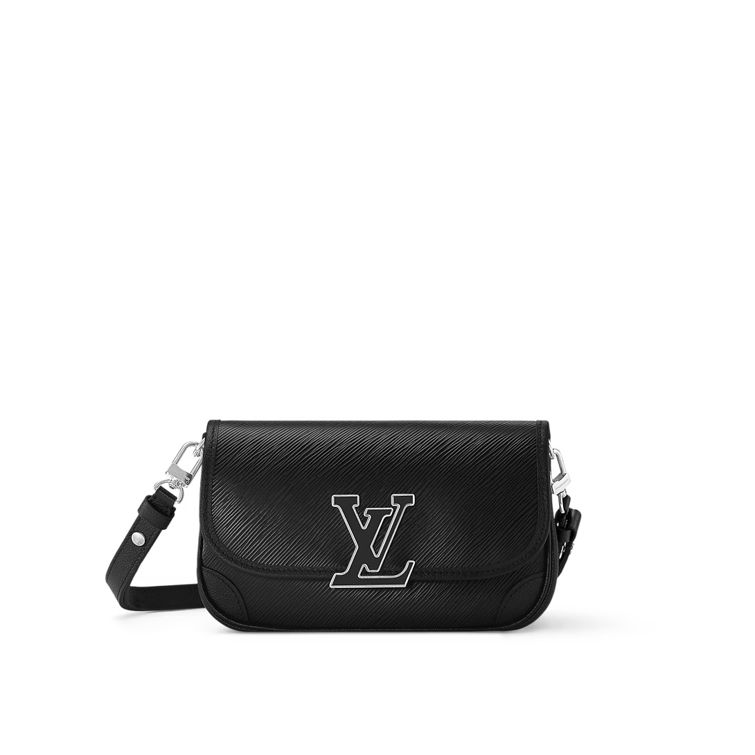 Buci Epi Leather Shoulder Bag Dark Black M59386