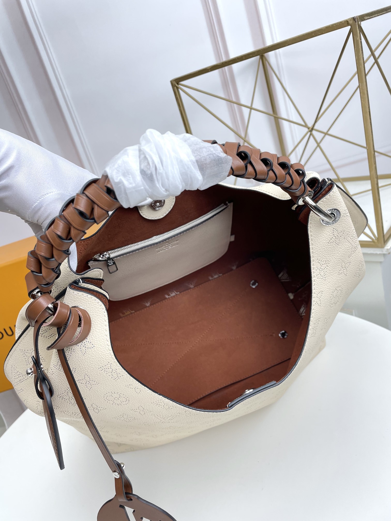 Carmel Mahina Bag Cream Mahina Perforated Calf Leather M53188