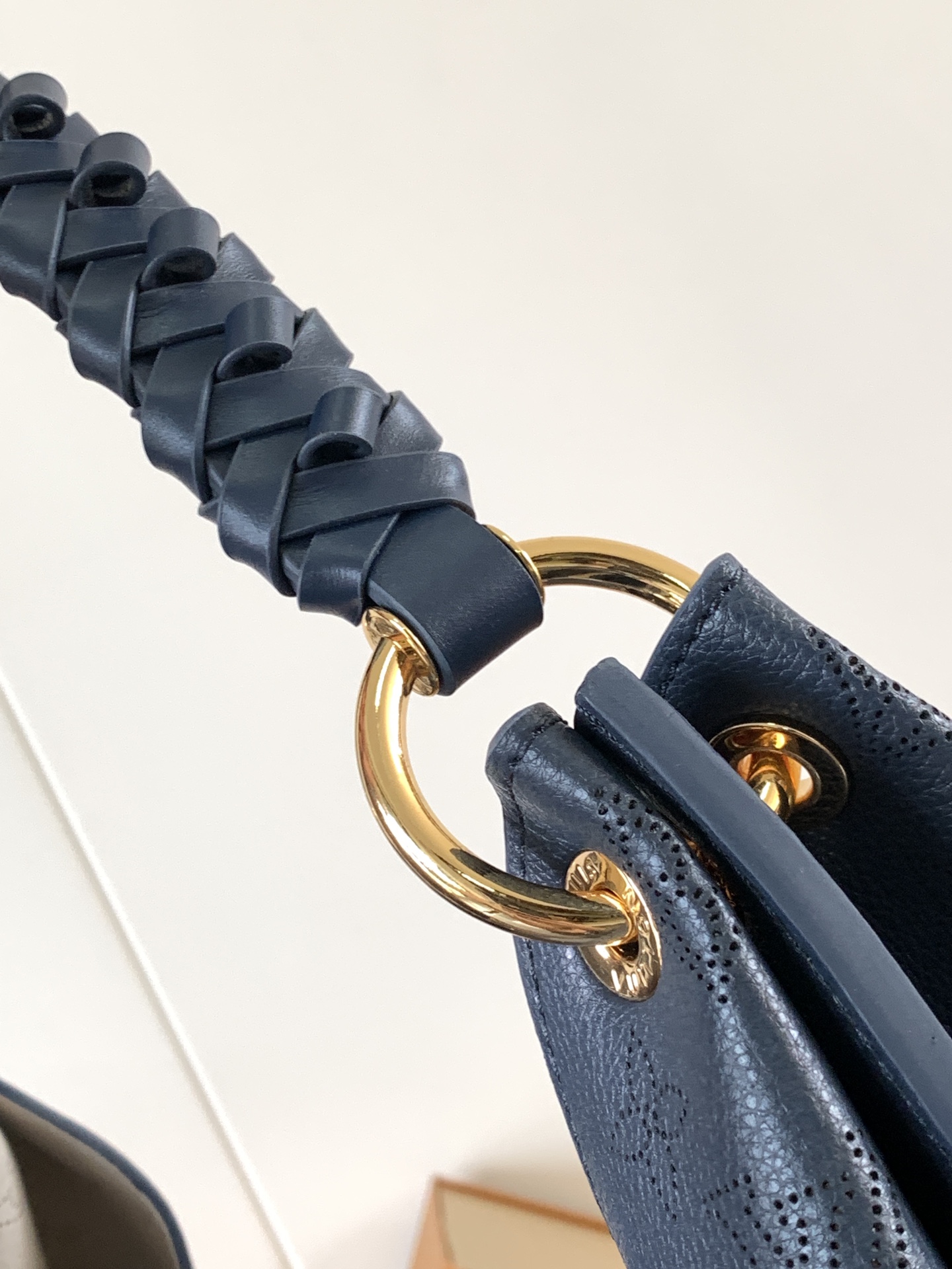 Carmel Mahina Bag Navy Mahina Perforated Calf Leather M14310