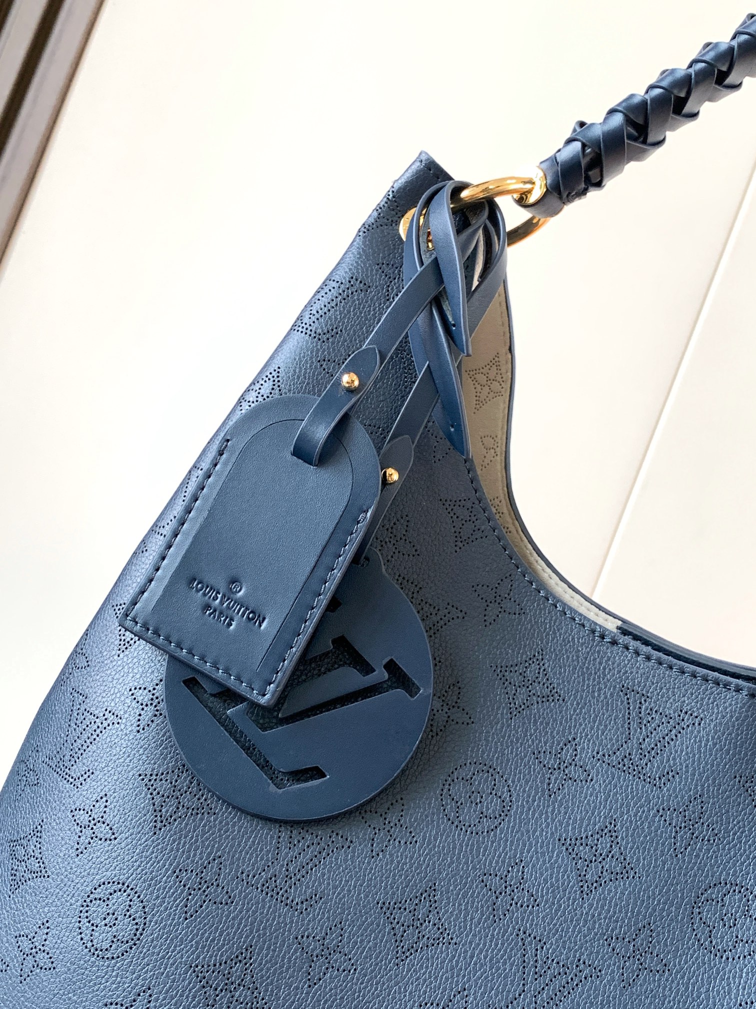 Carmel Mahina Bag Navy Mahina Perforated Calf Leather M14310