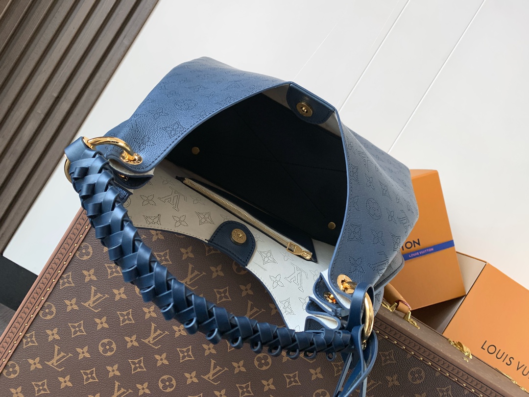 Carmel Mahina Bag Navy Mahina Perforated Calf Leather M14310