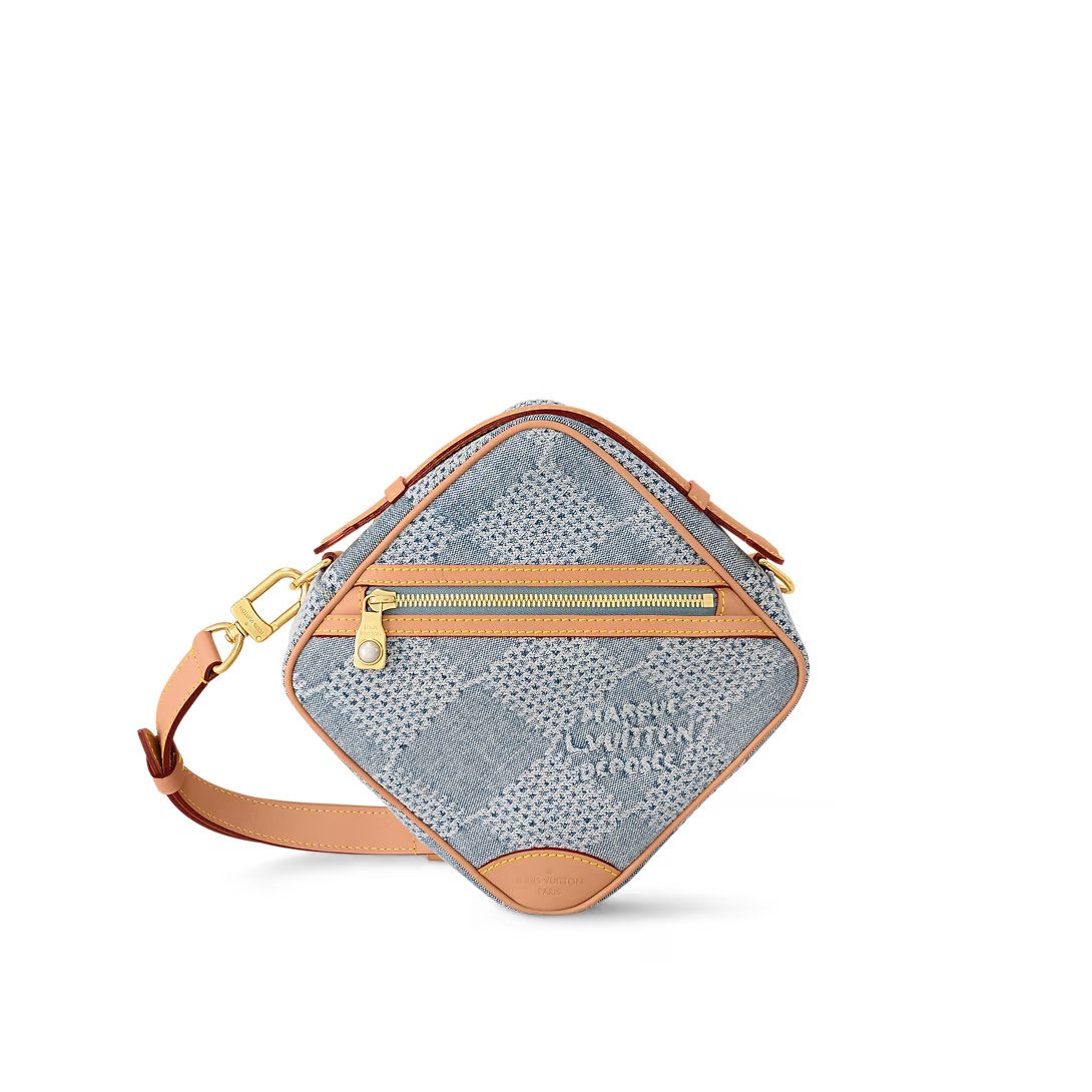 Chess Messenger Bag Blue Damier Denim 3D Cotton N40706