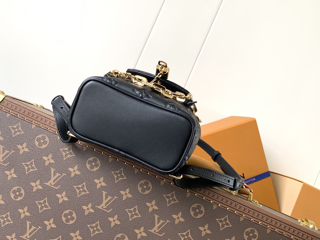 Coussin Backpack Mini Black Lambskin Leather M13387