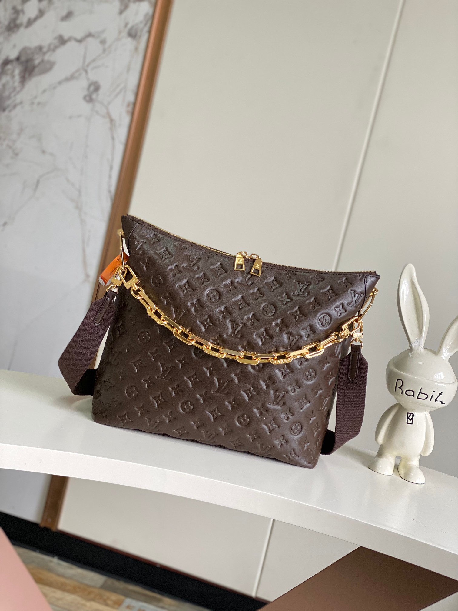 Coussin Hobo Bag Mm Chocolat Calf Leather M12072