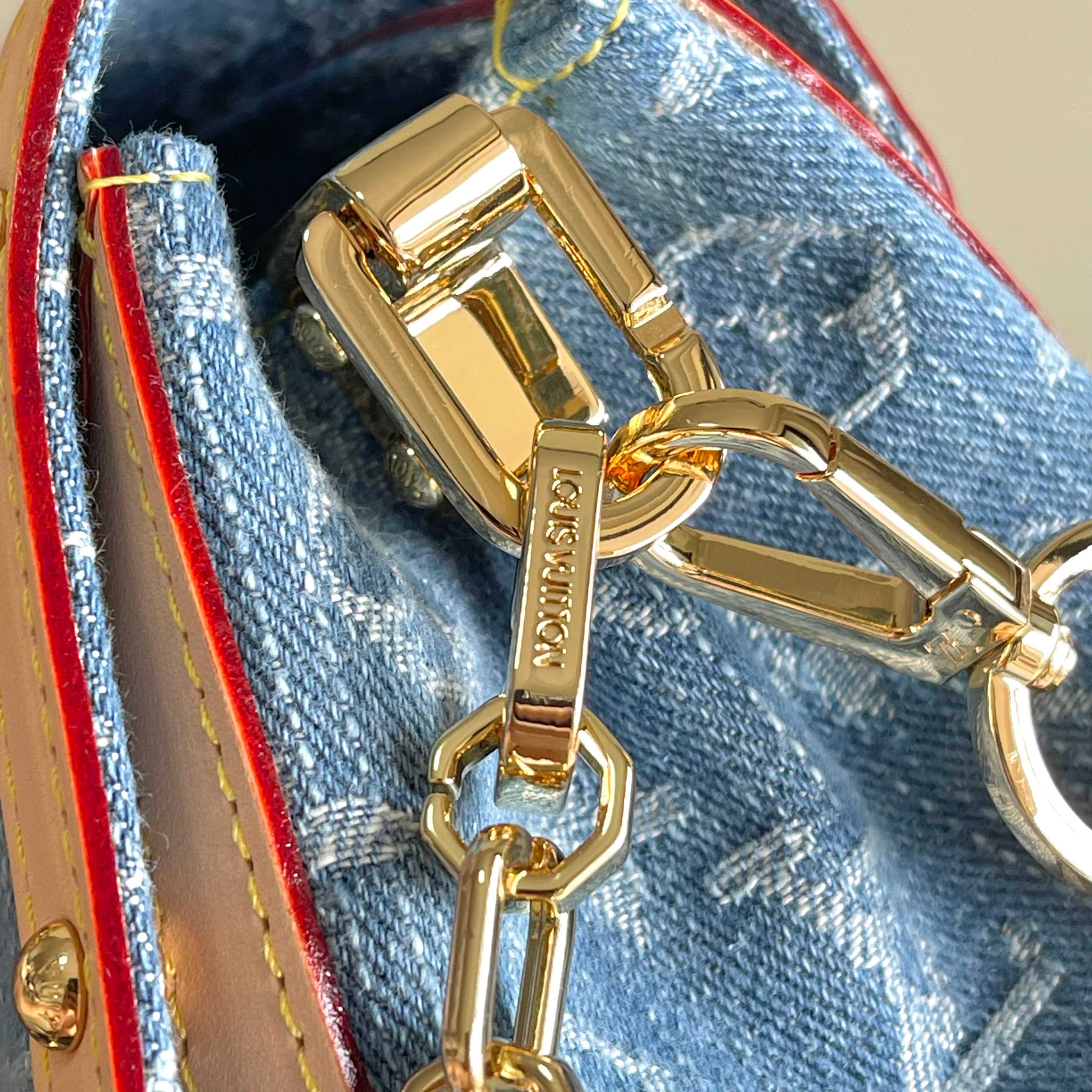 Dauphine Soft Gm Shoulder Bag Monogram Denim Blue M13319