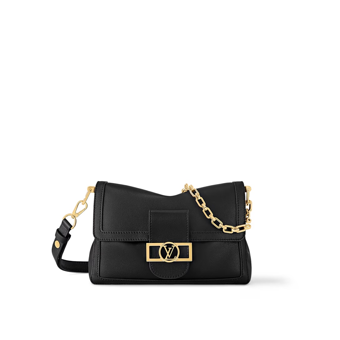 Dauphine Soft Mm Shoulder Bag Black Calfskin M25209