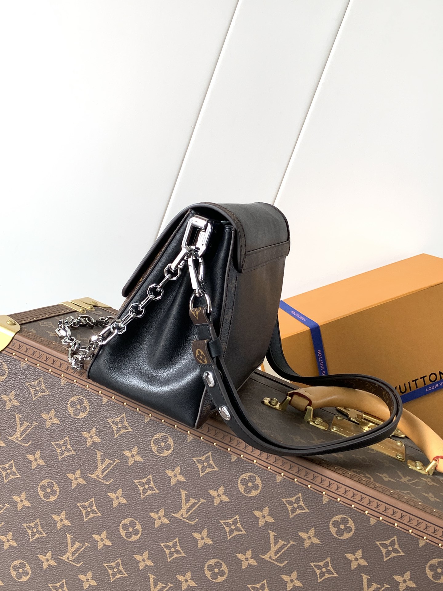 Dauphine Soft Vibe Mm Shoulder Bag Black Lamb Leather M13450