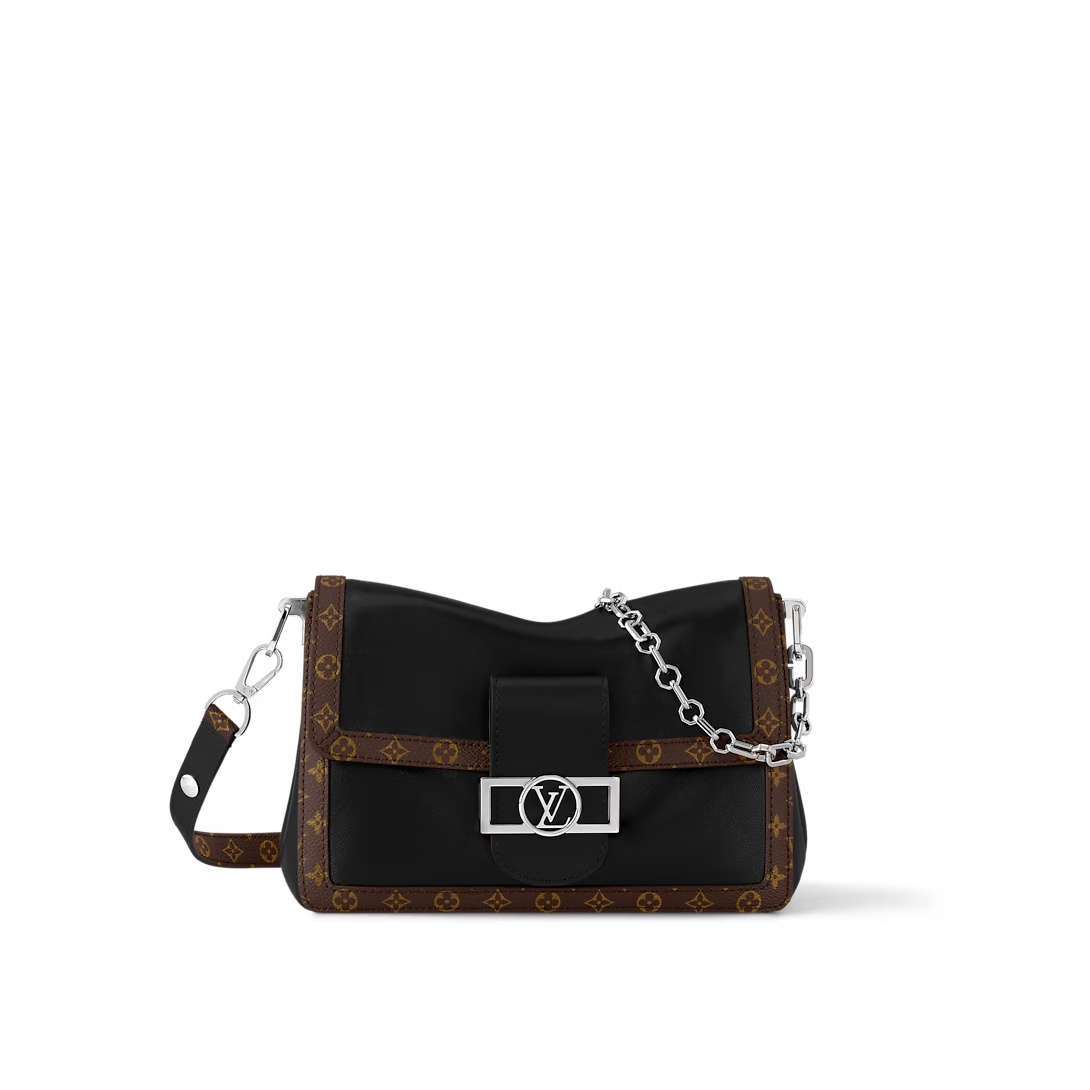 Dauphine Soft Vibe Mm Shoulder Bag Black Lamb Leather M13450