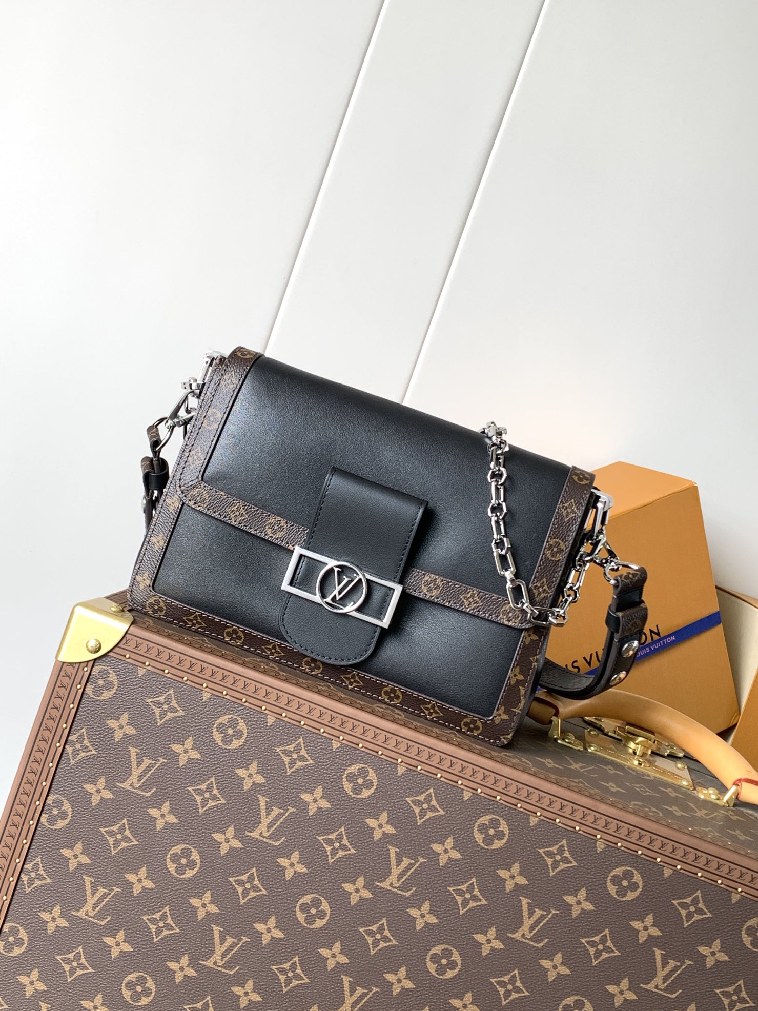 Dauphine Soft Vibe Mm Shoulder Bag Black Lamb Leather M13450