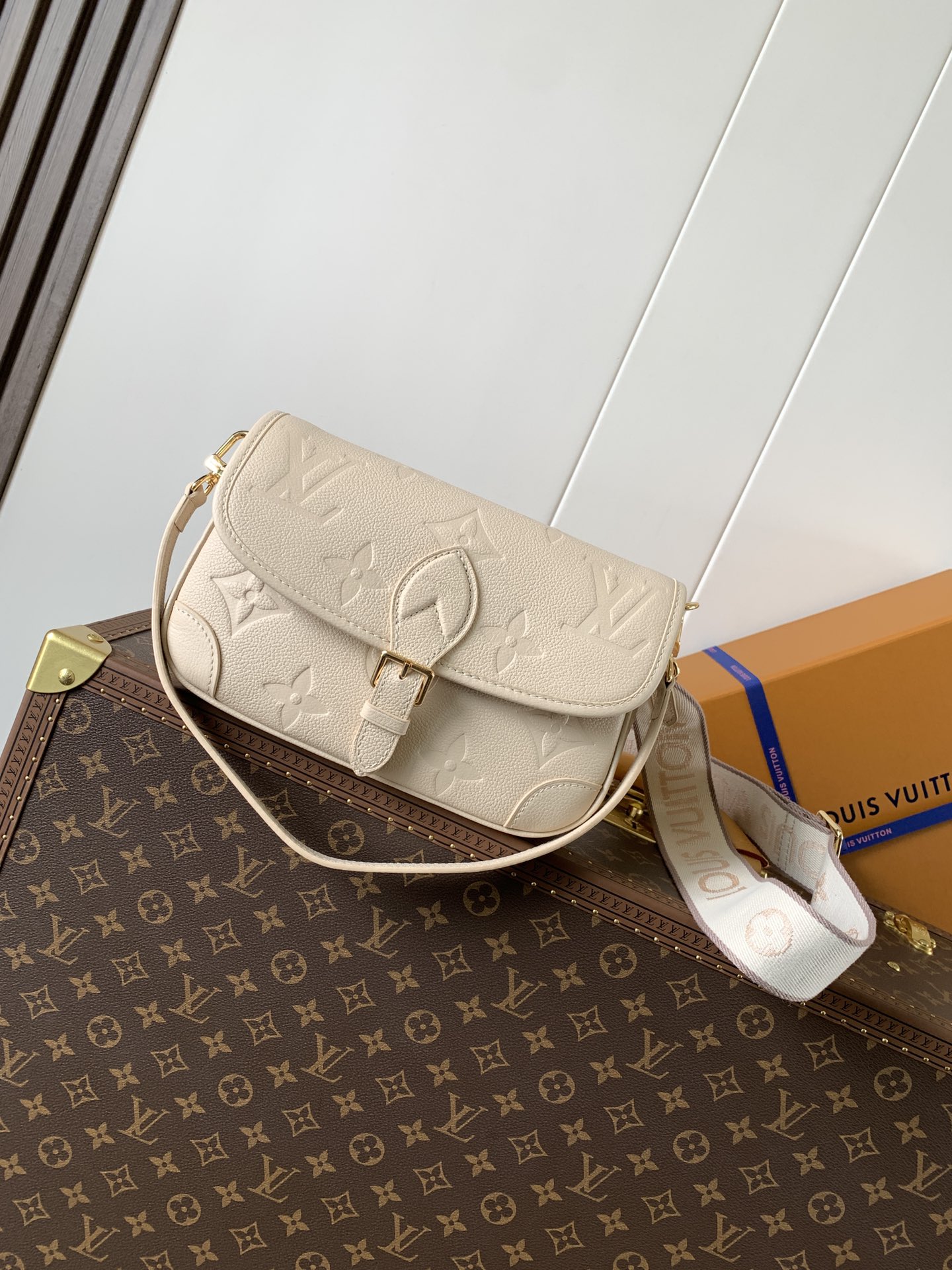 Diane Monogram Empreinte Leather Bag Sand M46386