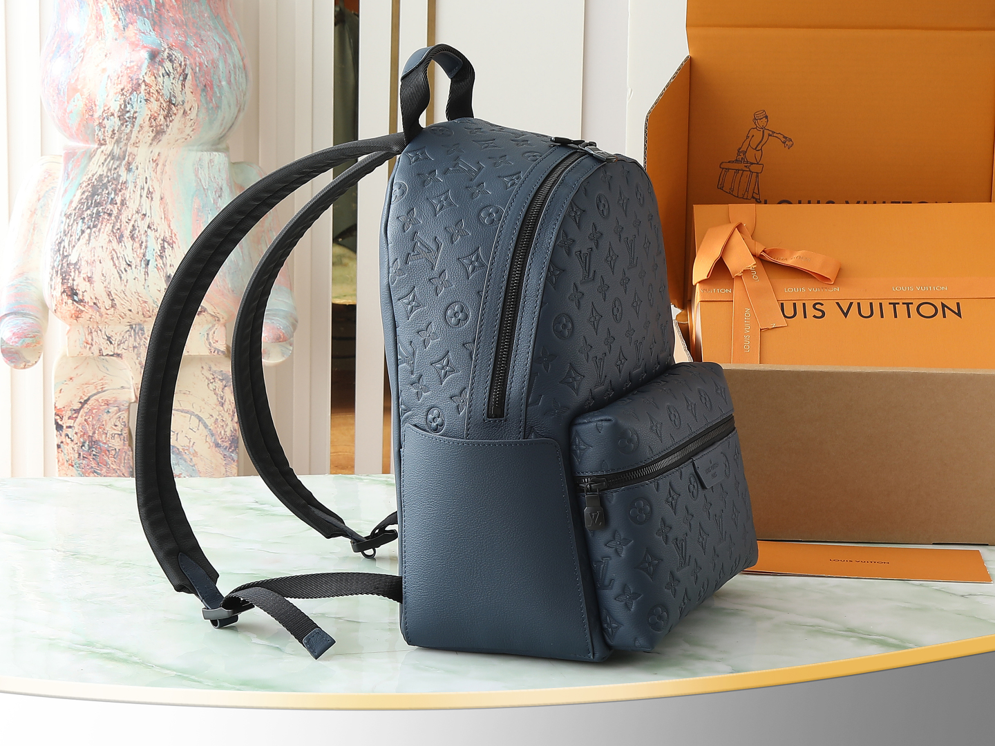 Discovery Backpack Pm Monogram Shadow Navy Blue M14884