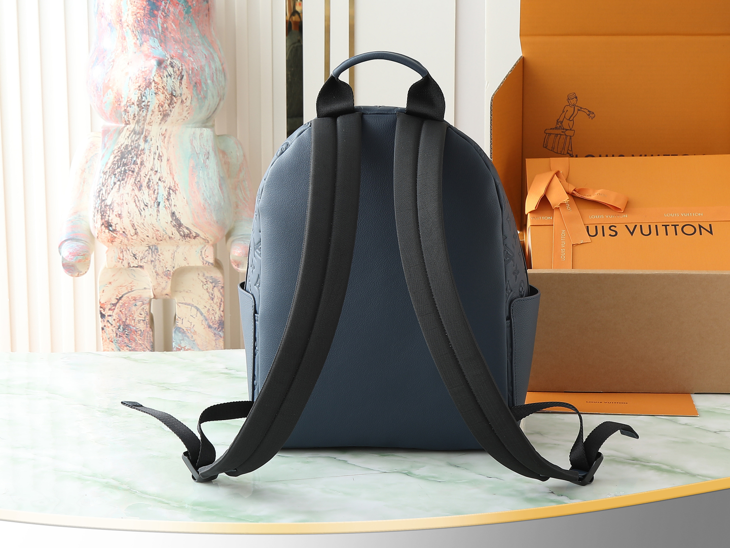 Discovery Backpack Pm Monogram Shadow Navy Blue M14884