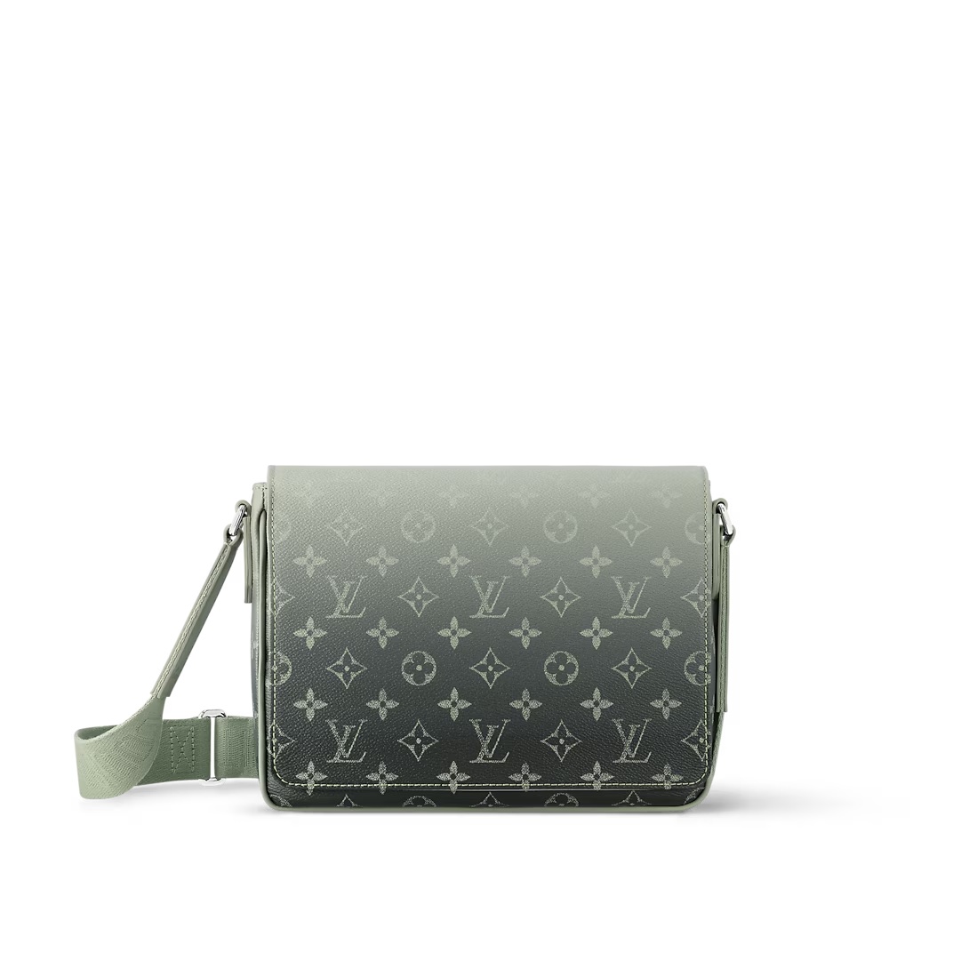 District Pm Messenger Bag Khaki Green Monogram Gradient M11593