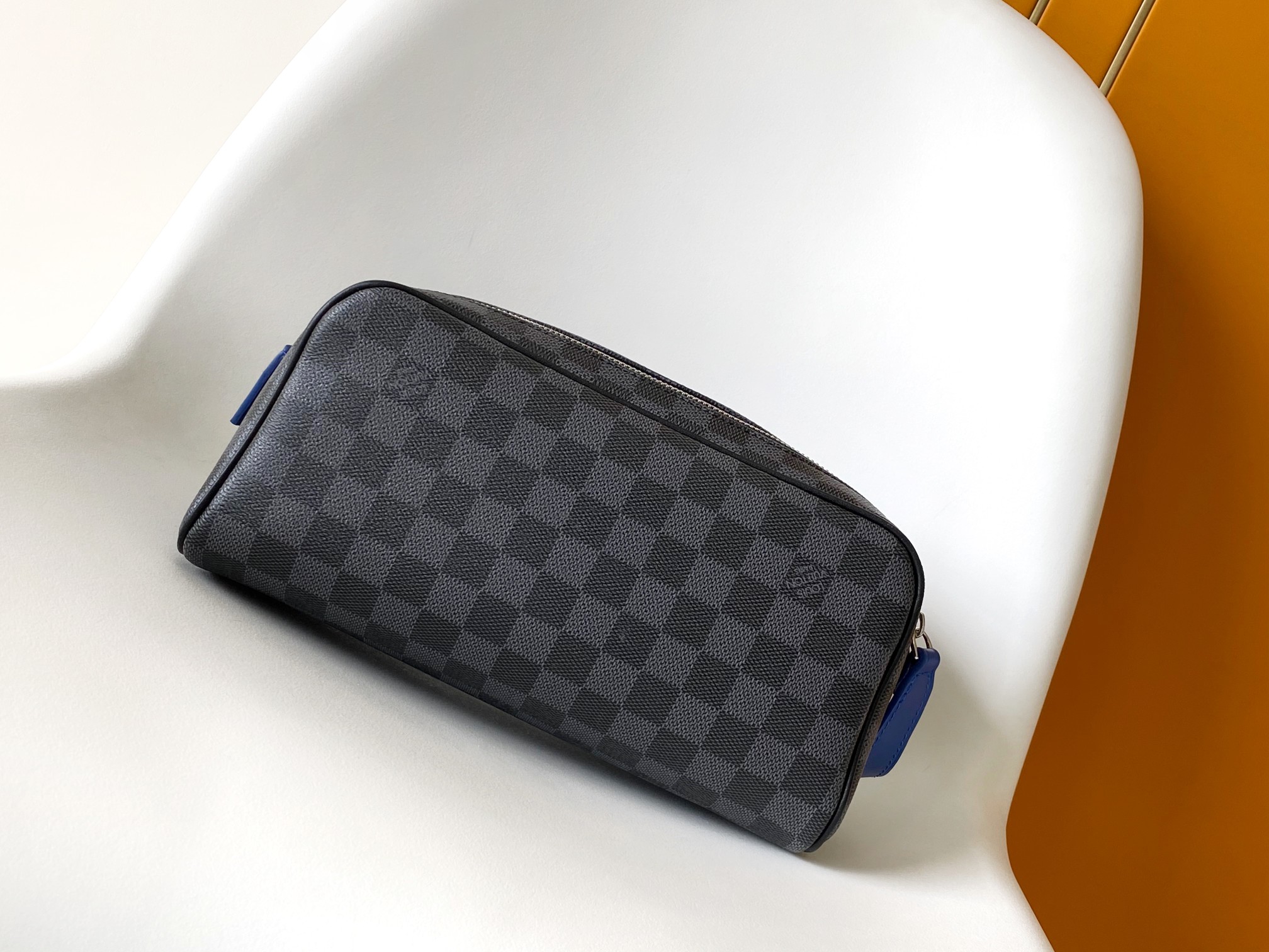 Dopp Kit Toilet Pouch Monogram Damier Graphite Indigo Blue N00084