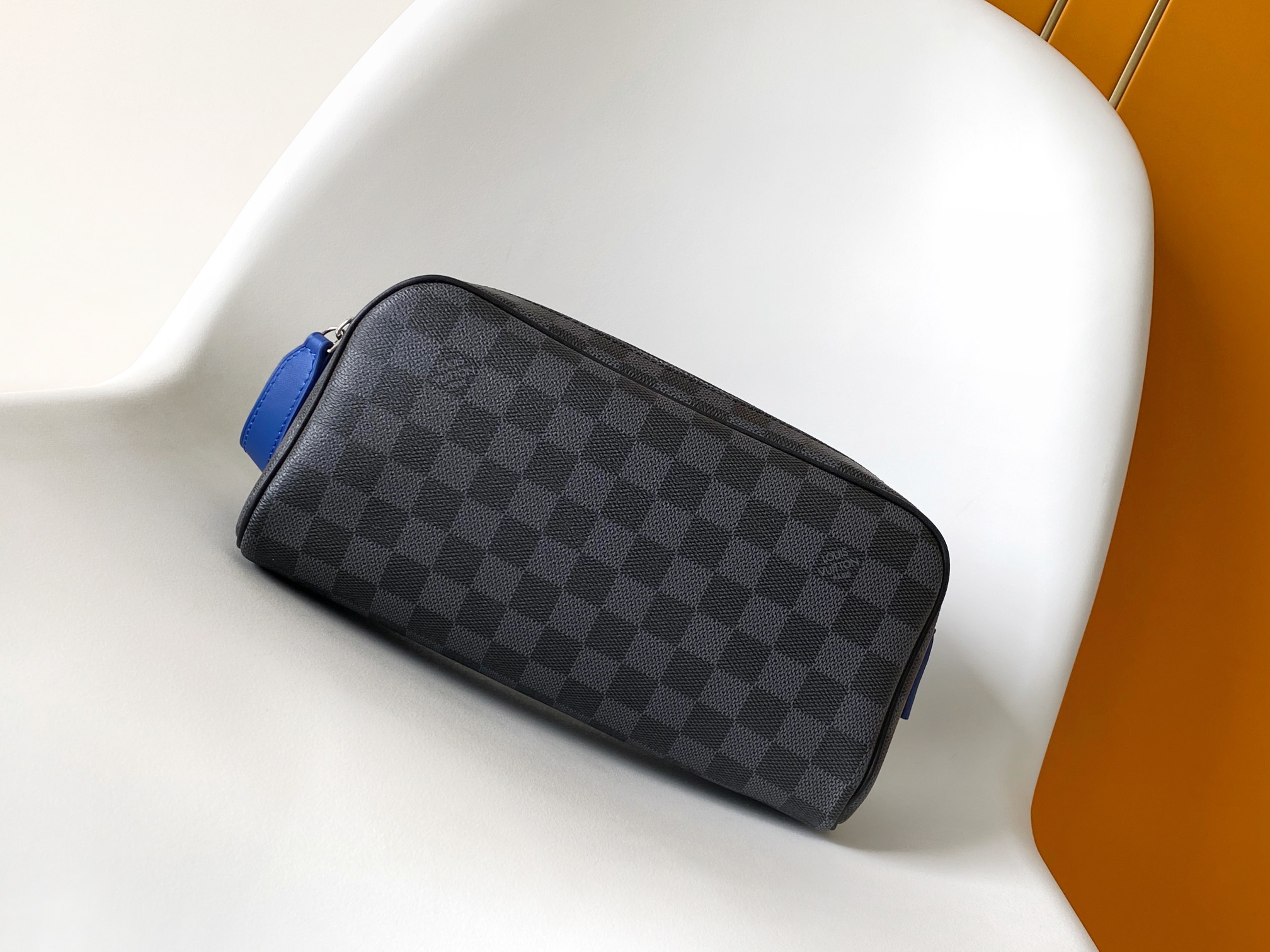 Dopp Kit Toilet Pouch Monogram Damier Graphite Indigo Blue N00084