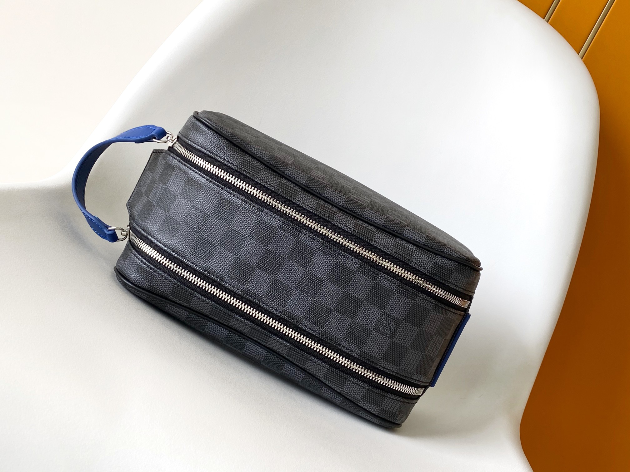Dopp Kit Toilet Pouch Monogram Damier Graphite Indigo Blue N00084