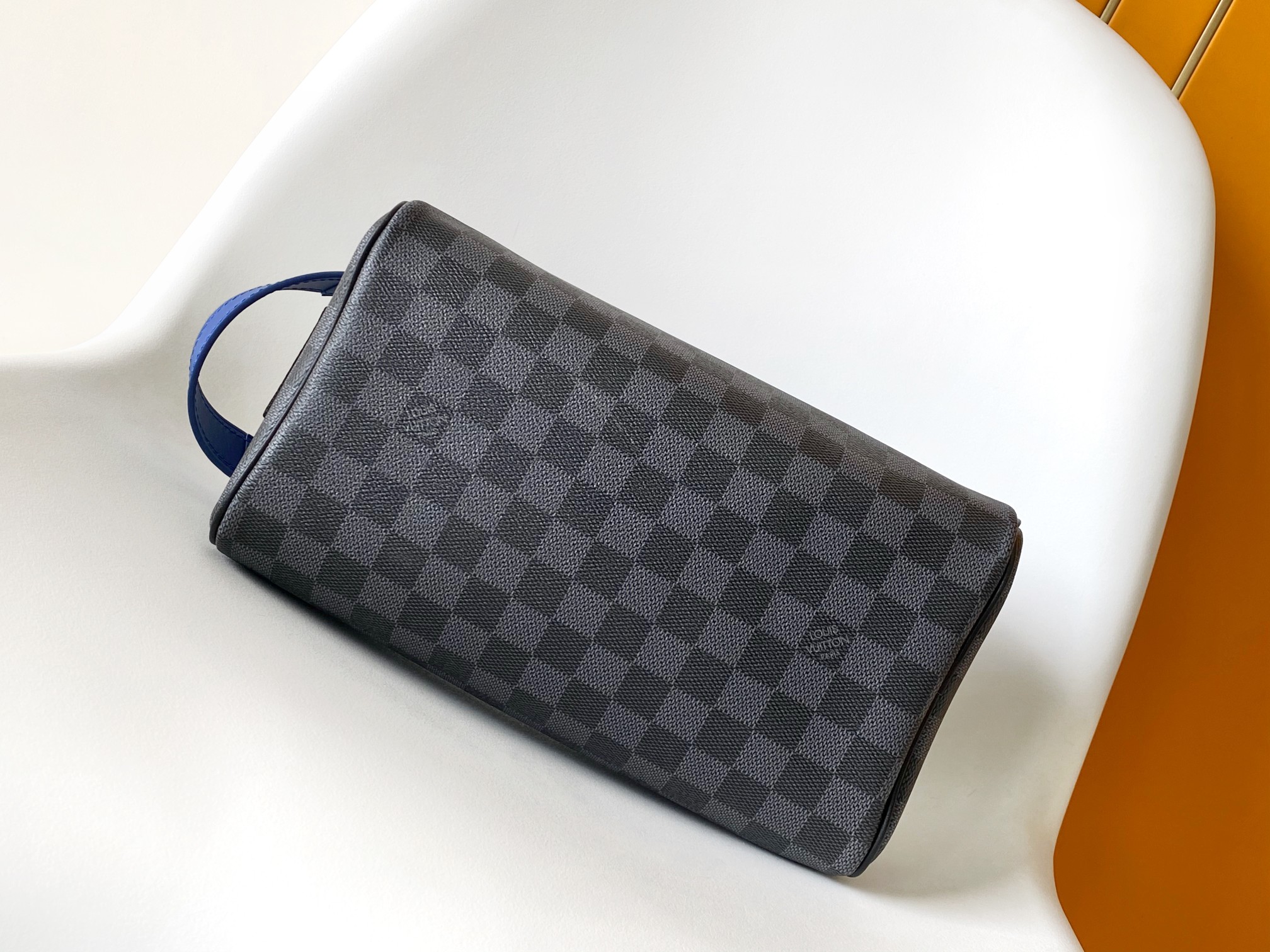 Dopp Kit Toilet Pouch Monogram Damier Graphite Indigo Blue N00084