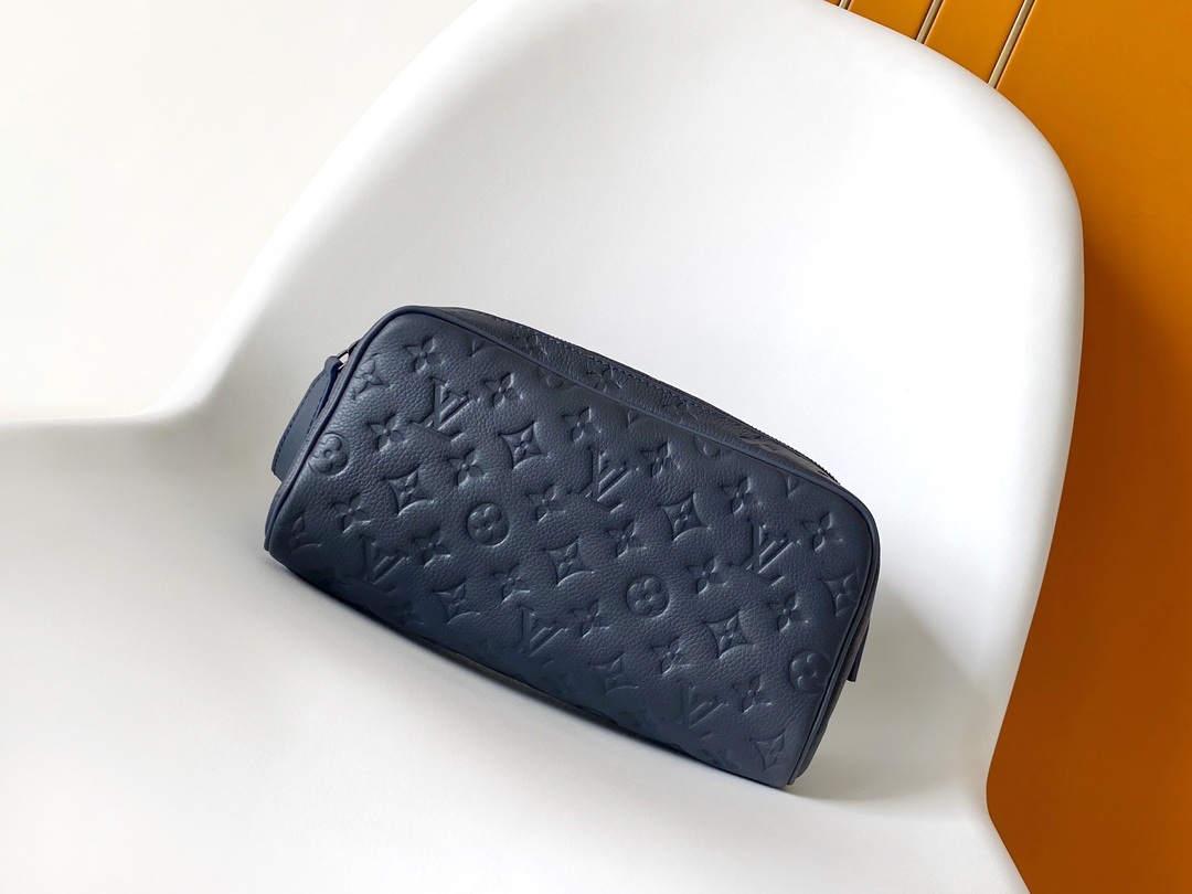 Dopp Kit Toilet Pouch Navy Blue Monogram Shadow M14843