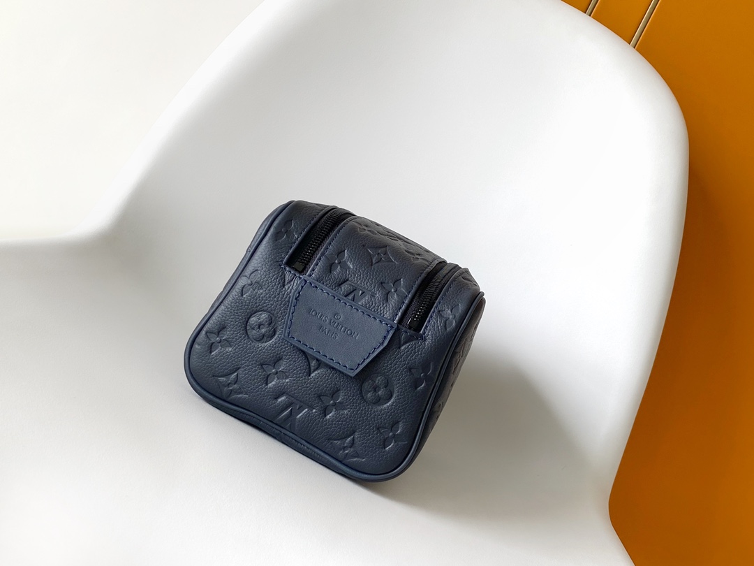 Dopp Kit Toilet Pouch Navy Blue Monogram Shadow M14843