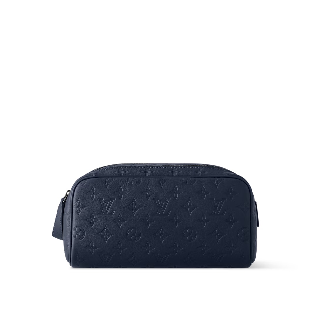 Dopp Kit Toilet Pouch Navy Blue Monogram Shadow M14843