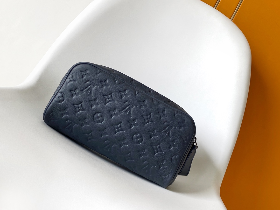 Dopp Kit Toilet Pouch Navy Blue Monogram Shadow M14843