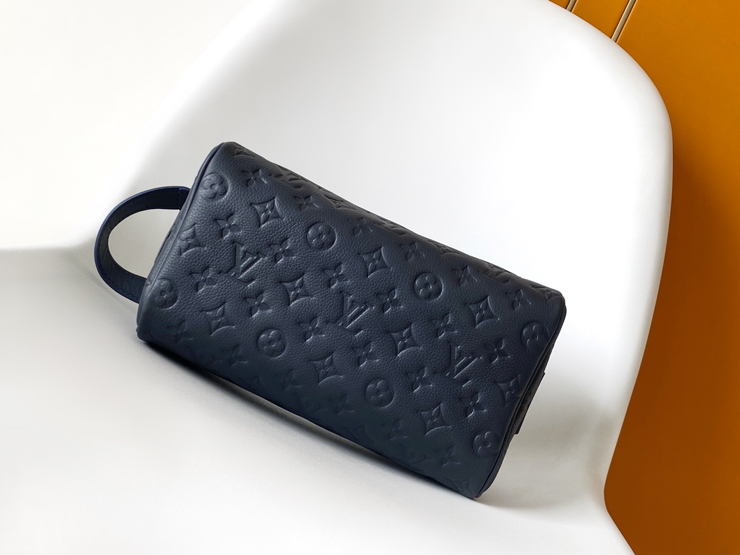 Dopp Kit Toilet Pouch Navy Blue Monogram Shadow M14843