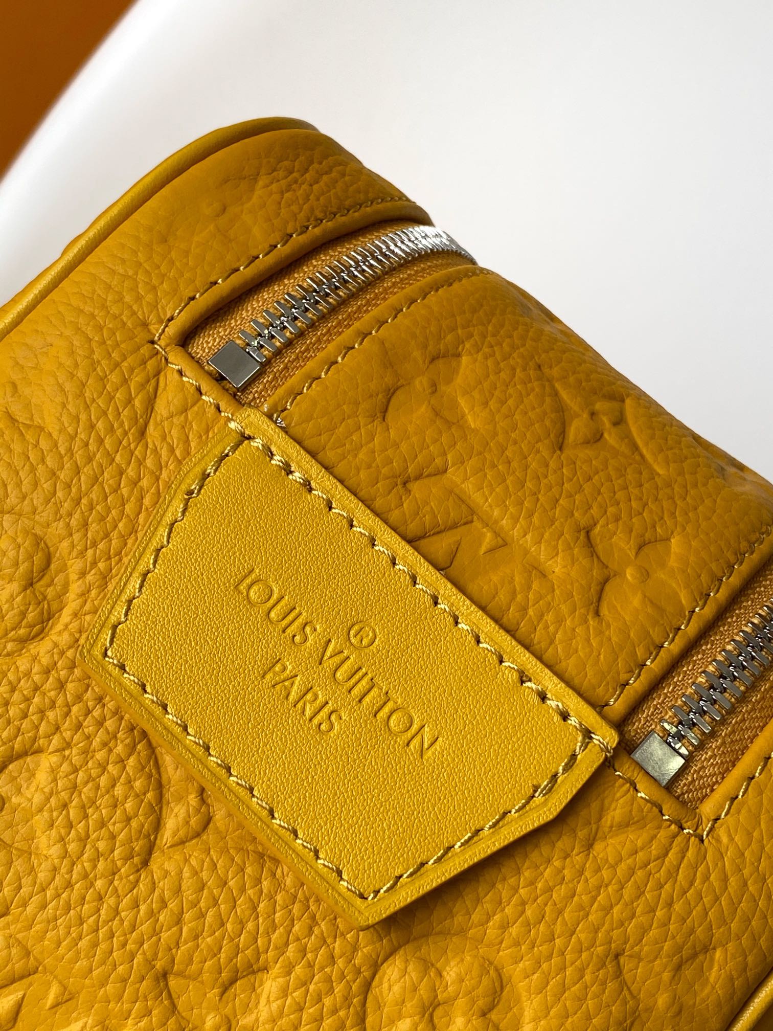 Dopp Kit Toilet Pouch Safran Yellow Taurillon Monogram M13009