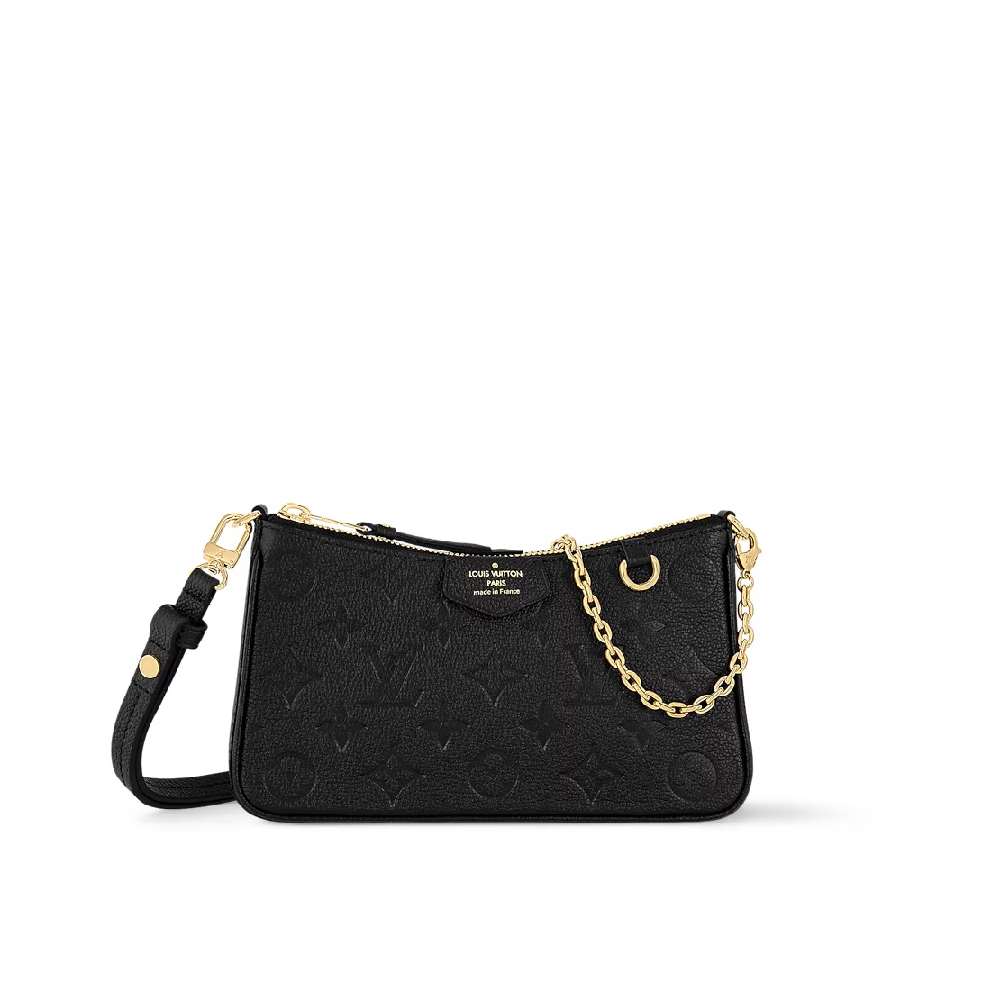 Easy Pouch On Strap Black Embossed Monogram Empreinte Cowhide Leather M80349