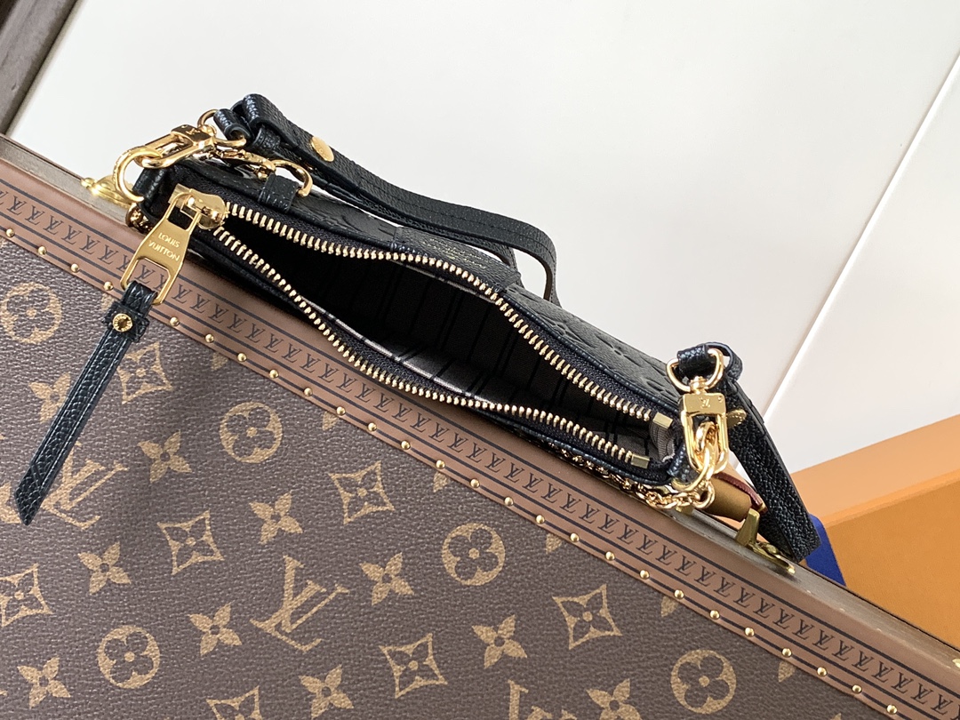 Easy Pouch On Strap Black Embossed Monogram Empreinte Cowhide Leather M80349