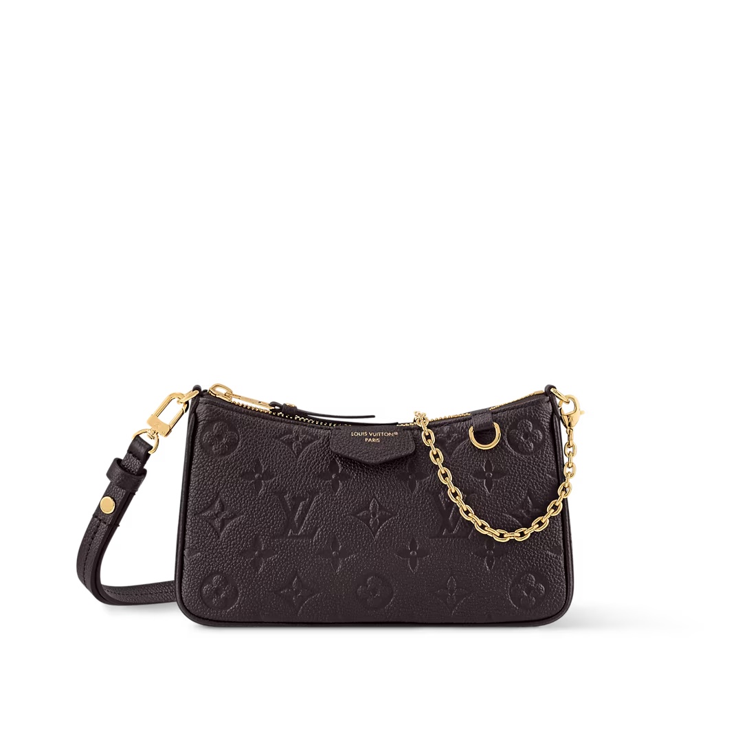 Easy Pouch On Strap Chocolate Embossed Monogram Empreinte Cowhide Leather M13614