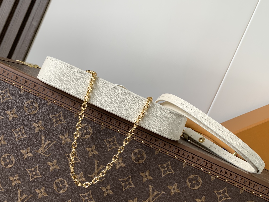 Easy Pouch On Strap Cream Embossed Monogram Empreinte Cowhide Leather M81066