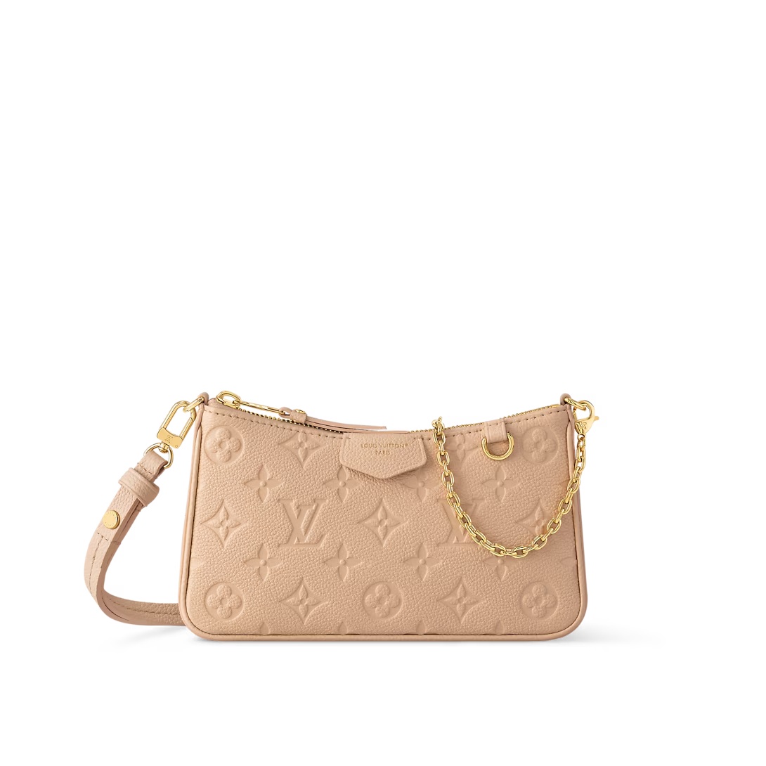 Easy Pouch On Strap Sand Embossed Monogram Empreinte Cowhide Leather M14421