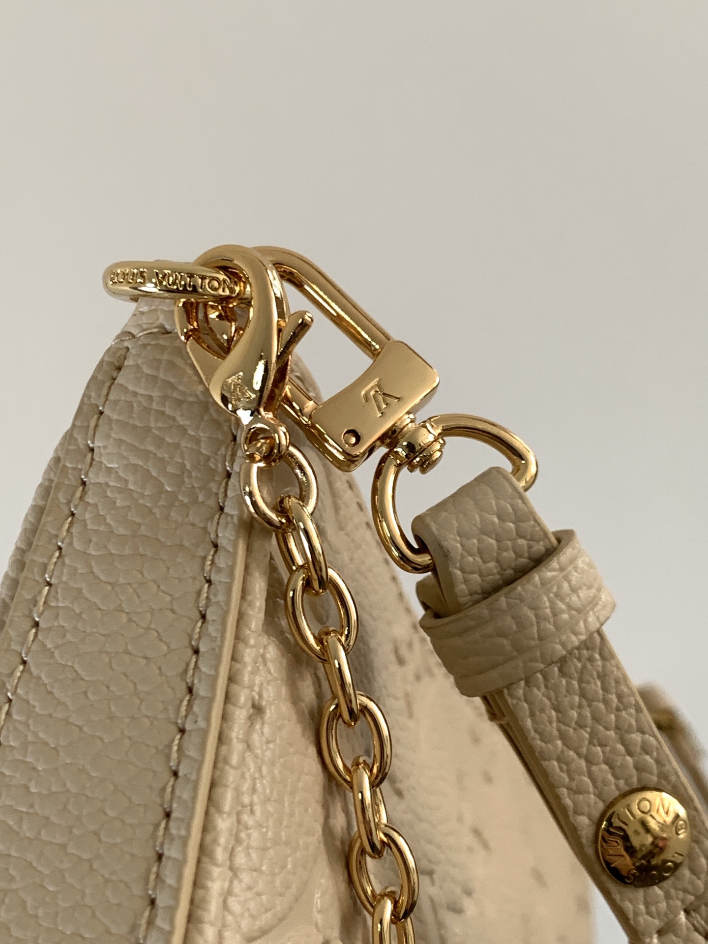 Easy Pouch On Strap Sand Embossed Monogram Empreinte Cowhide Leather M14421