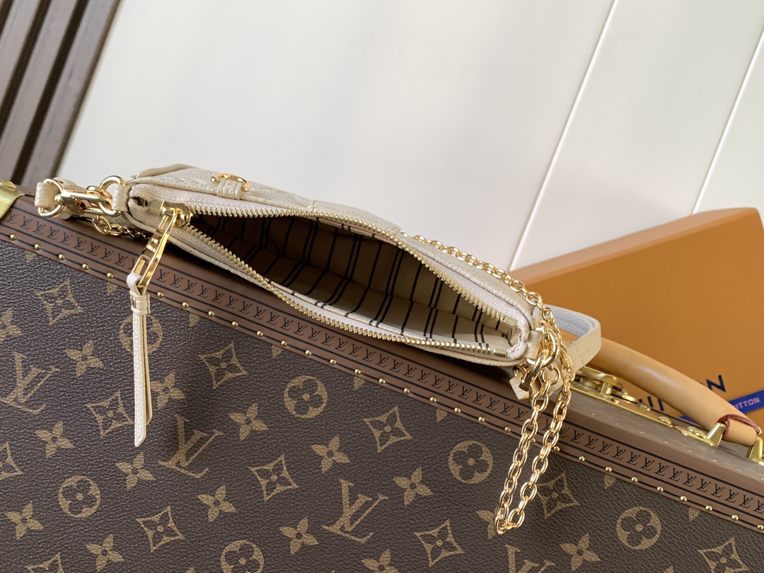 Easy Pouch On Strap Sand Embossed Monogram Empreinte Cowhide Leather M14421